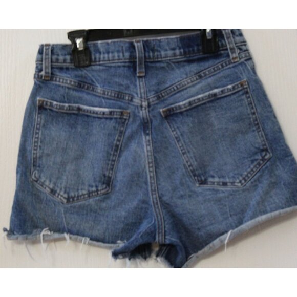 Abercrombie & Fitch Women’s High Rise Shorts Size 6/28 Raw Hem Distressed - Picture 3 of 4